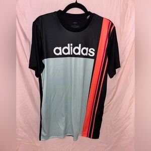 Men’s Adidas Color Block Tee - Size L - Black/Mint/Red/Orange​